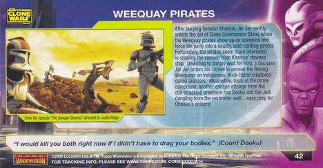 2009 Topps Widevision Star Wars: The Clone Wars #42 Weequay Pirates Back