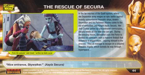 2009 Topps Widevision Star Wars: The Clone Wars #44 The Rescue of Secura Back