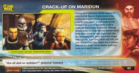 2009 Topps Widevision Star Wars: The Clone Wars #45 Crack-Up on Maridun Back