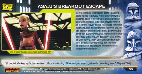 2009 Topps Widevision Star Wars: The Clone Wars #56 Asajj's Breakout Escape Back