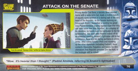 2009 Topps Widevision Star Wars: The Clone Wars #76 Attack on the Senate Back