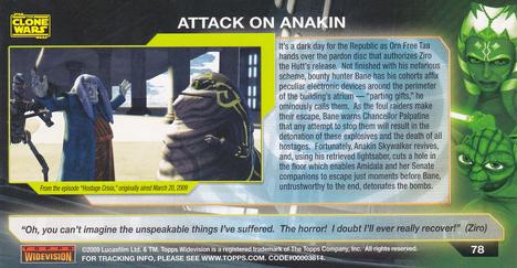 2009 Topps Widevision Star Wars: The Clone Wars #78 Attack on Anakin Back