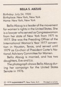 1979 Supersisters #8 Bella S. Abzug Back