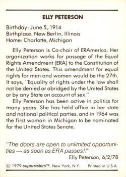 1979 Supersisters #20 Elly Peterson Back