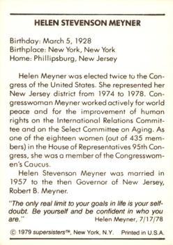 1979 Supersisters #28 Helen Stevenson Meyner Back