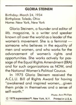 1979 Supersisters #32 Gloria Steinem Back