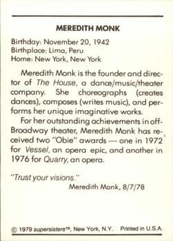 1979 Supersisters #40 Meredith Monk Back
