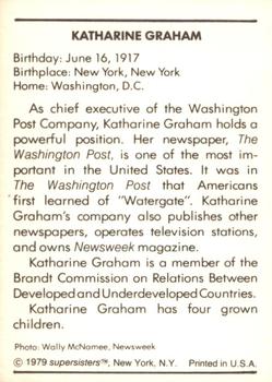 1979 Supersisters #42 Katharine Graham Back