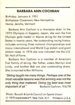 1979 Supersisters #47 Barbara Ann Cochran Back
