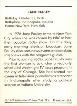 1979 Supersisters #52 Jane Pauley Back