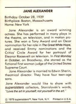1979 Supersisters #55 Jane Alexander Back