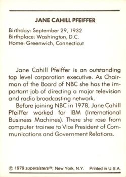 1979 Supersisters #57 Jane Cahill Pfeiffer Back