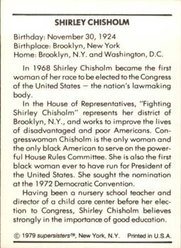 1979 Supersisters #71 Shirley Chisholm Back