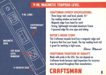 1992 Craftsman #8 Magnetic Torpedo Level Back