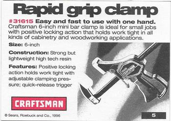 1996-97 Craftsman #5 Rapid Grip Clamp Back