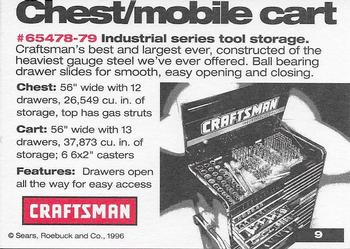 1996-97 Craftsman #9 Chest/Mobile Cart Back
