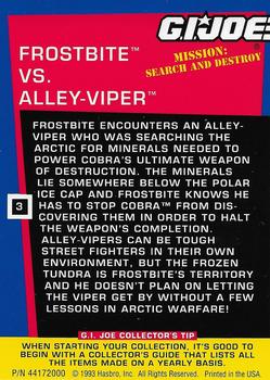 1993 Hasbro G.I. Joe Mission: Search and Destroy #3 Frostbite vs. Alley-Viper Back