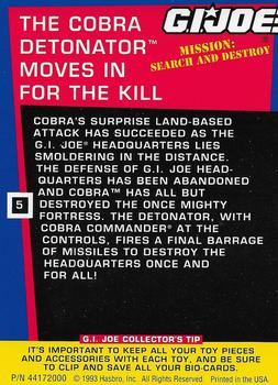 1993 Hasbro G.I. Joe Mission: Search and Destroy #5 The Cobra Detonator Moves In For The Kill Back