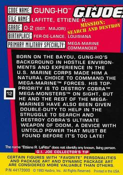 1993 Hasbro G.I. Joe Mission: Search and Destroy #12 Gung-Ho Back