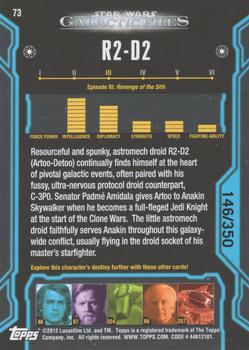 2012 Topps Star Wars: Galactic Files - Blue #73 R2-D2 Back