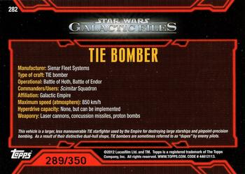 2012 Topps Star Wars: Galactic Files - Blue #282 TIE Bomber Back