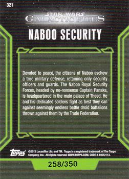 2012 Topps Star Wars: Galactic Files - Blue #321 Naboo Security Back