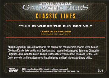 2012 Topps Star Wars: Galactic Files - Classic Lines #CL-7 