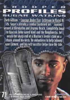 1997 Inkworks Starship Troopers #71 Sugar Watkins Back