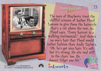 1998 Inkworks TV's Coolest Classics #13 The Andy Griffith Show: The men of Mayberry Back