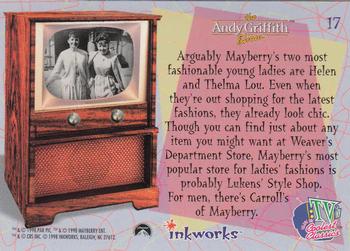 1998 Inkworks TV's Coolest Classics #17 The Andy Griffith Show: Helen and Thelma Lou Back