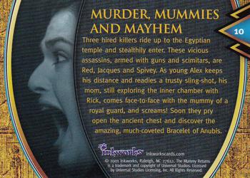 2001 Inkworks The Mummy Returns #10 Murder, Mummies and Mayhem Back