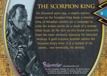 2001 Inkworks The Mummy Returns #2 The Scorpion King Back