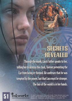 2001 Inkworks Lara Croft: Tomb Raider #51 Secrets Revealed Back