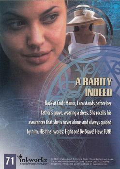 2001 Inkworks Lara Croft: Tomb Raider #71 A Rarity Indeed Back