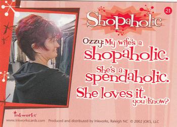 2002 Inkworks The Osbournes #21 Shopaholic Back
