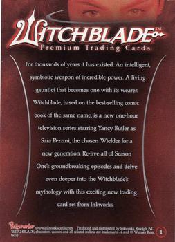 2002 Inkworks Witchblade Season 1 #1 Premium Trading Cards Back