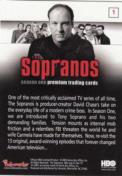 2005 Inkworks The Sopranos #1 The Sopranos Season One Back