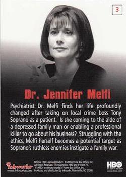 2005 Inkworks The Sopranos #3 Dr. Jennifer Melfi Back