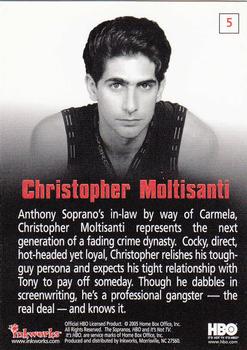 2005 Inkworks The Sopranos #5 Christopher Moltisanti Back