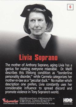 2005 Inkworks The Sopranos #6 Livia Soprano Back