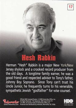 2005 Inkworks The Sopranos #17 Hesh Rabkin Back