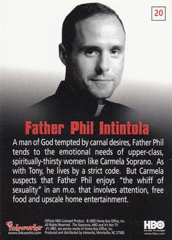 2005 Inkworks The Sopranos #20 Father Phil Intintola Back