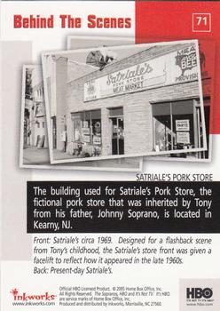 2005 Inkworks The Sopranos #71 Satriale's Pork Store Back