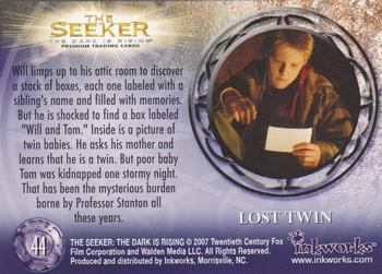 2007 Inkworks The Seeker Dark is Rising #44 Lost Twin Back