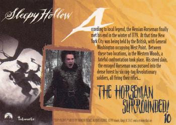 1999 Inkworks Sleepy Hollow #10 The Horseman Surrounded! Back