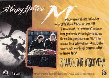 1999 Inkworks Sleepy Hollow #16 Startling Discovery Back