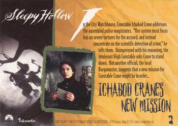 1999 Inkworks Sleepy Hollow #2 Ichabod Crane's New Mission Back