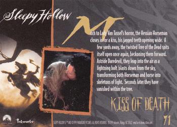 1999 Inkworks Sleepy Hollow #71 Kiss of Death Back