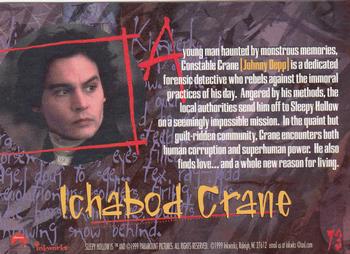 1999 Inkworks Sleepy Hollow #73 Ichabod Crane Back