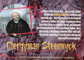 1999 Inkworks Sleepy Hollow #78 Clergyman Steenwyck Back